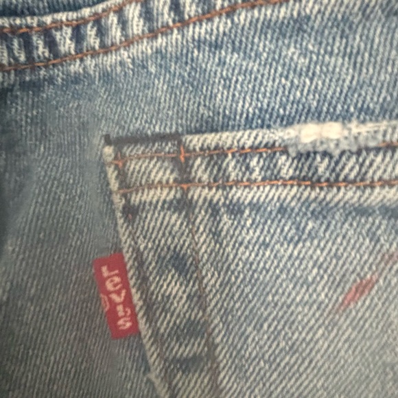 VINTAGE LEVI’S 505 DISTRESSED PAINT SPLATTER ONE OF A KIND 28 X 28 MIDRISE JEAN - Picture 15 of 15